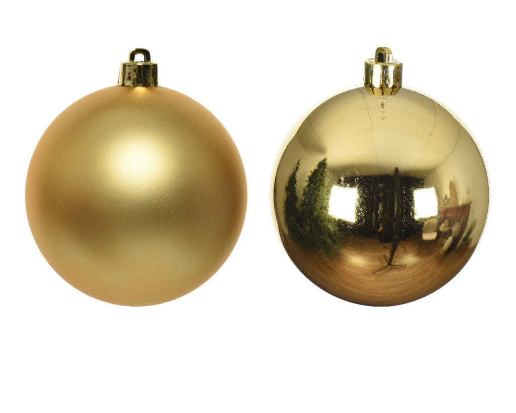 6cm shatterproof gold pack of 12 baubles