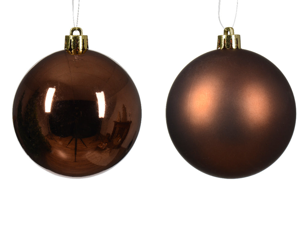 6cm shatterproof espresso pack of 12 baubles