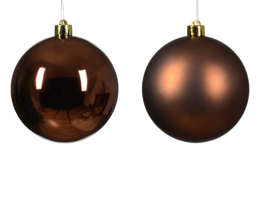 10cm shatterproof espresso pack of 4 baubles