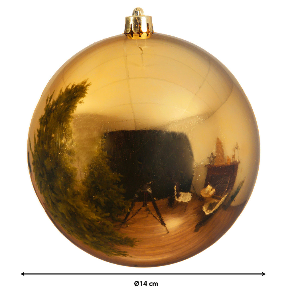 Light gold shatterproof bauble (14cm)