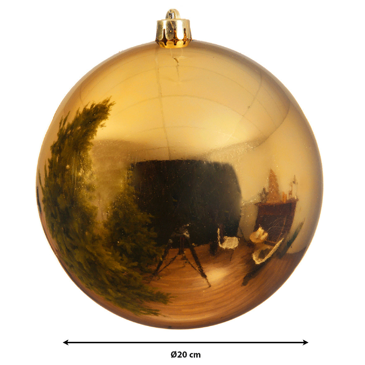 Light gold oversized shatterproof bauble 20cm
