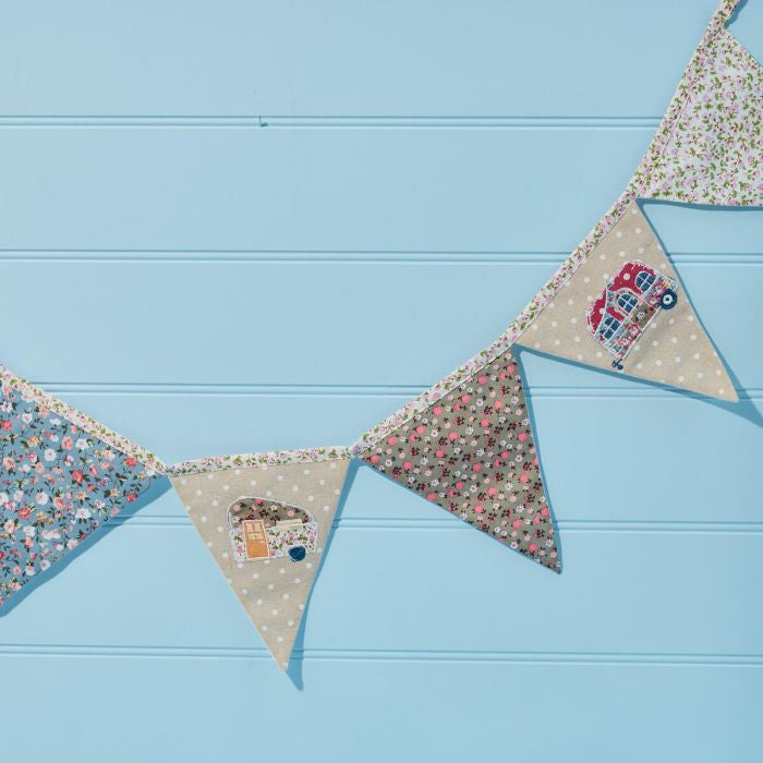 Caravan and camper van ditsy appliquéd bunting