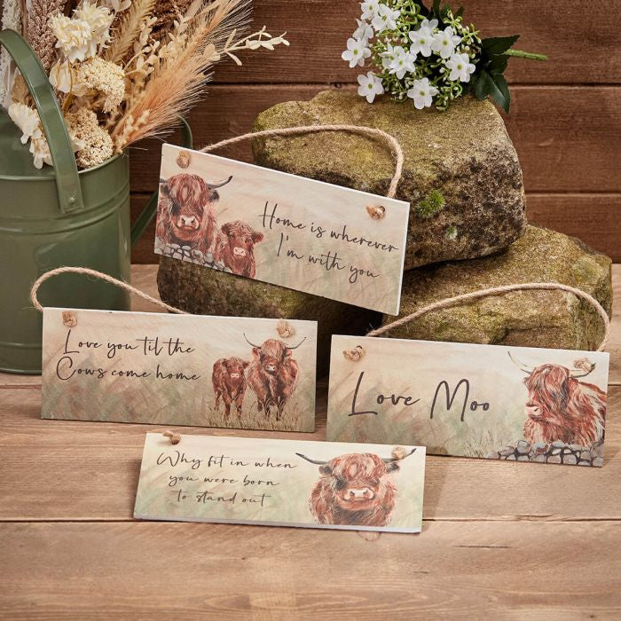 Dougal Highland cow slate plaque (4 Styles)