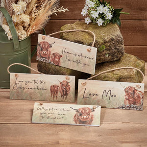 Dougal Highland cow slate plaque (4 Styles)