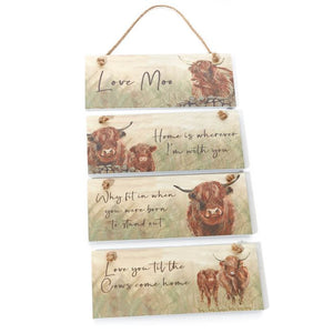 Dougal Highland cow slate plaque (4 Styles)