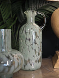 Sage green tortoiseshell glass jug