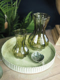 Green glass bulb bud vase (Large)
