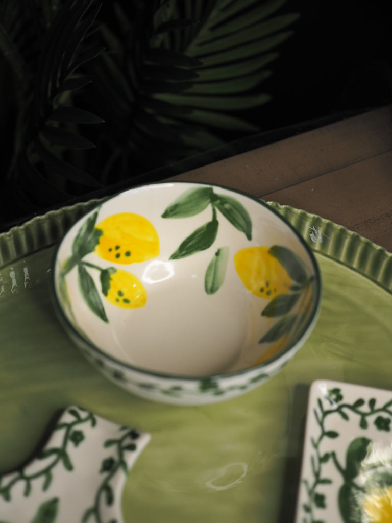 Artisan Lemon Stoneware Bowl