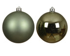 10cm shatterproof sage green pack of 4 baubles