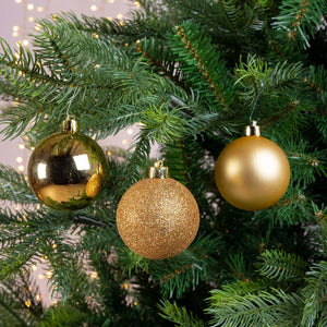 6cm shatterproof light gold pack of 30 baubles