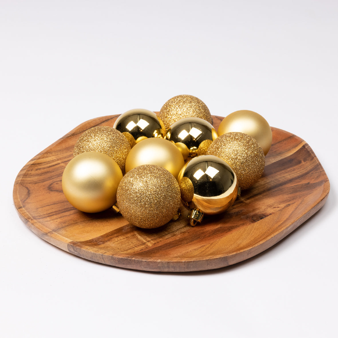 6cm shatterproof light gold pack of 30 baubles