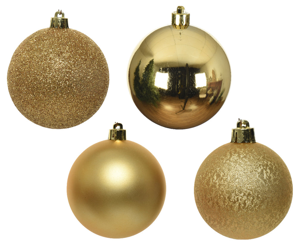 6cm shatterproof light gold pack of 30 baubles