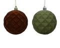 Evergreen / chocolate shatterproof indented baubles (2 Styles)