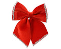 Christmas red bow with gold sequin embellishment