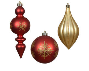 Ornate shatterproof baubles (3 styles)