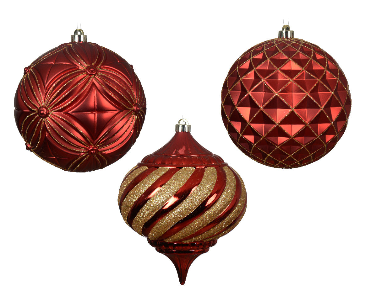 Large oxblood shatterproof decorative hanging decs (3 Styles)