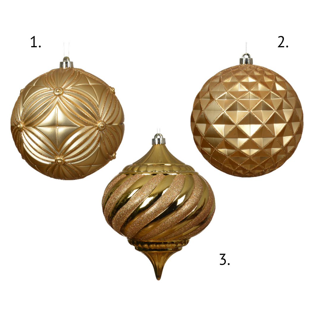 Large light gold shatterproof decorative hanging decs (3 Styles)