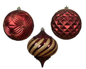 Large oxblood shatterproof decorative hanging decs (3 Styles)