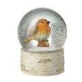 Glass robin snow globe
