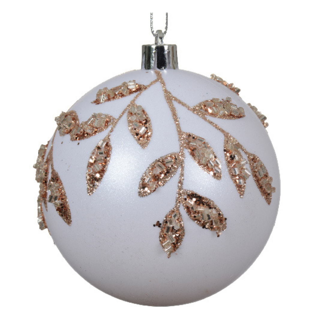 Shatterproof evergreen leaf baubles (3 styles)