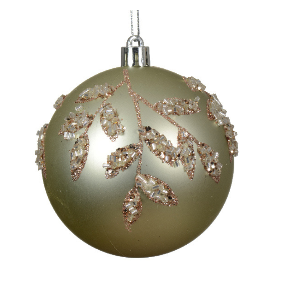 Shatterproof evergreen leaf baubles (3 styles)