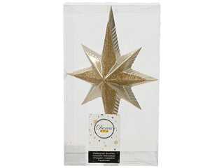 Shatterproof light gold tree topper
