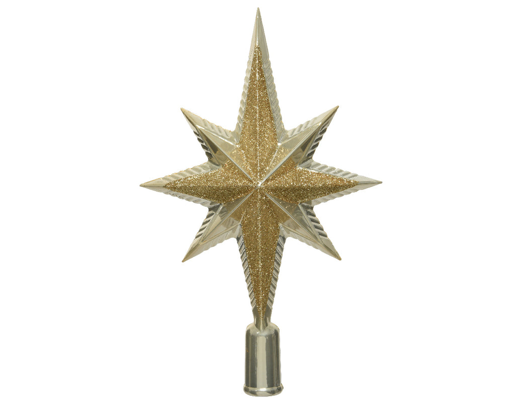 Shatterproof light gold tree topper