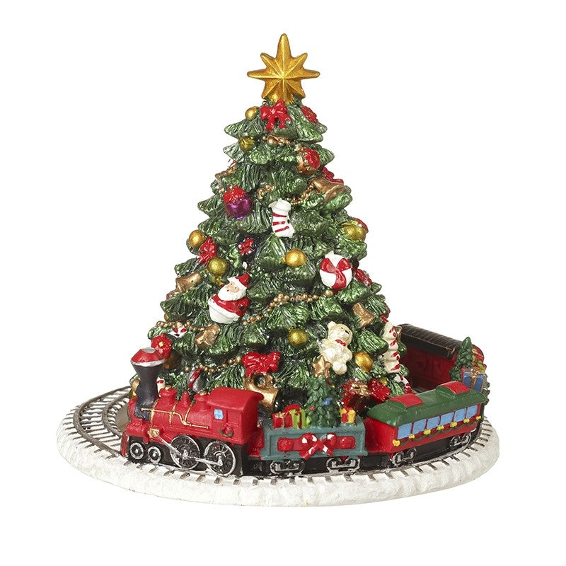 Musical Christmas tree with train