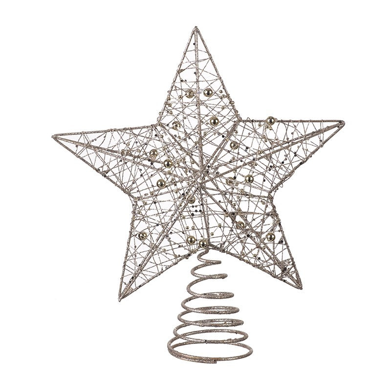 Champagne gold star tree topper