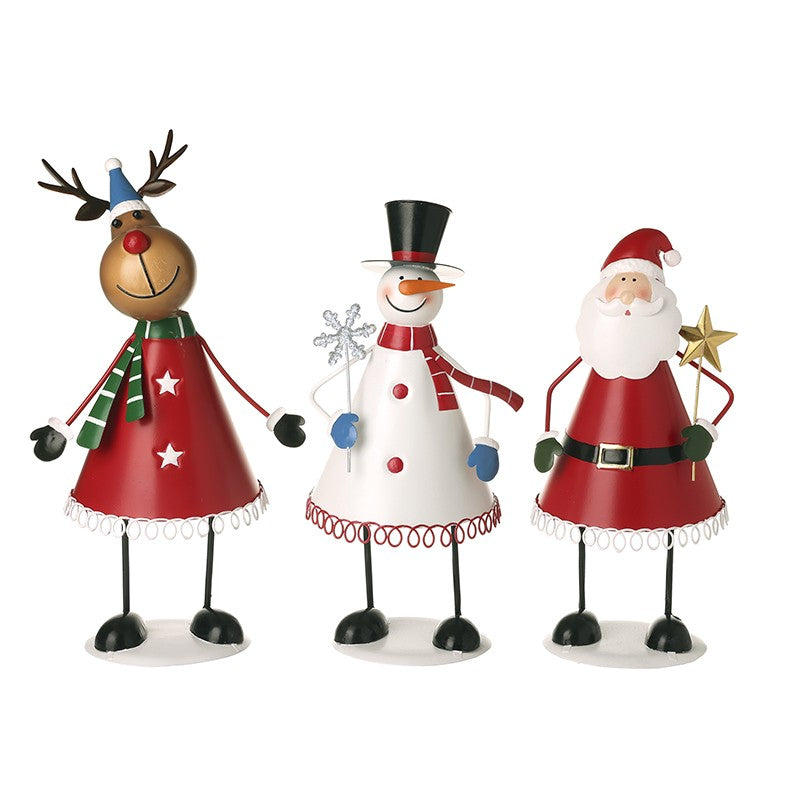 Metal deer, snowman and Santa mix