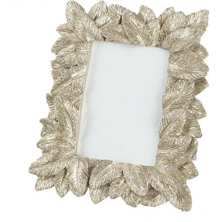 Champagne gold feather mini photo frame