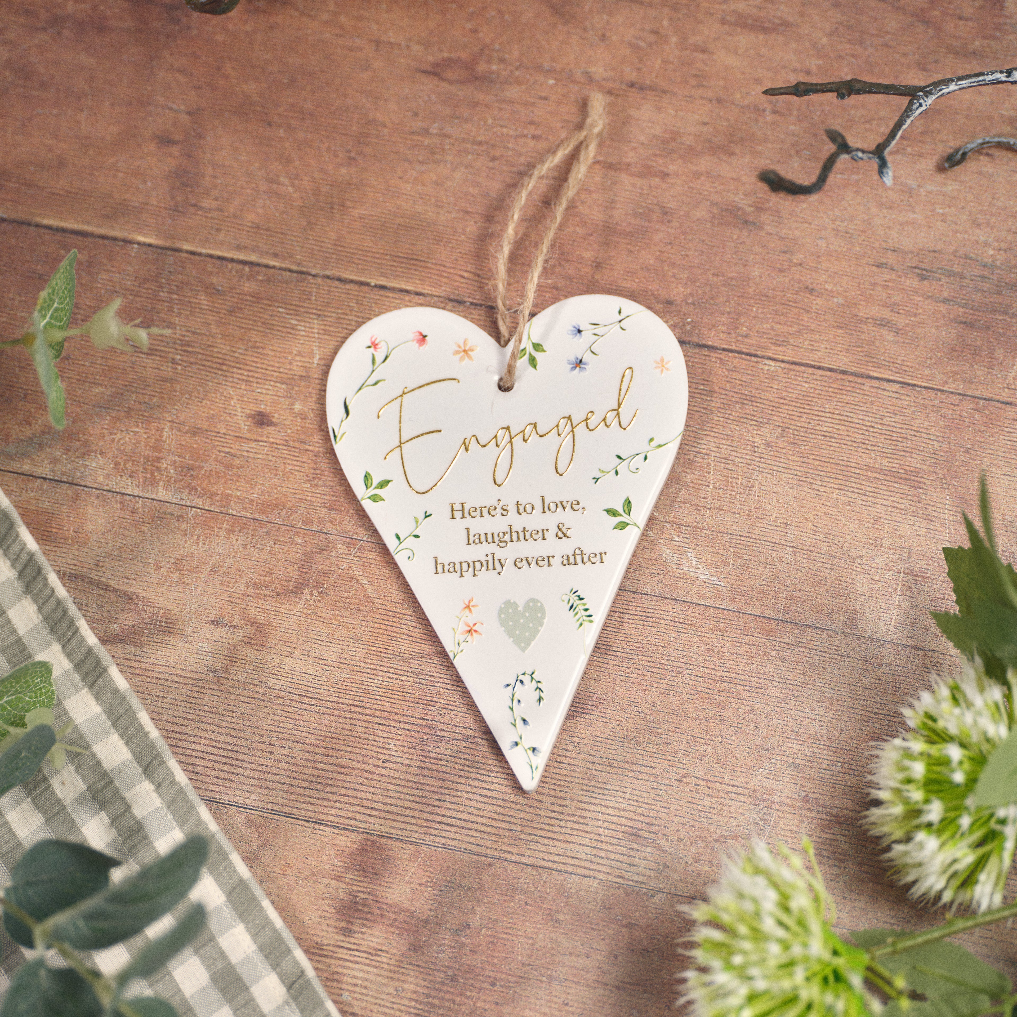 'Engaged' ceramic heart