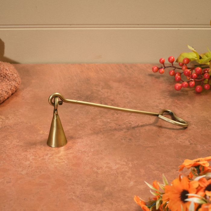 Iron handmade brass antique open heart candle snuffer