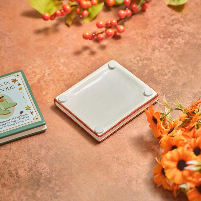 Cosy chapter book shaped coasters