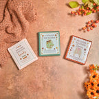 Cosy chapter book shaped coasters