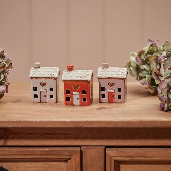 Cottage stoneware mini houses