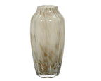 Light grey glass vase with burnished gold spots