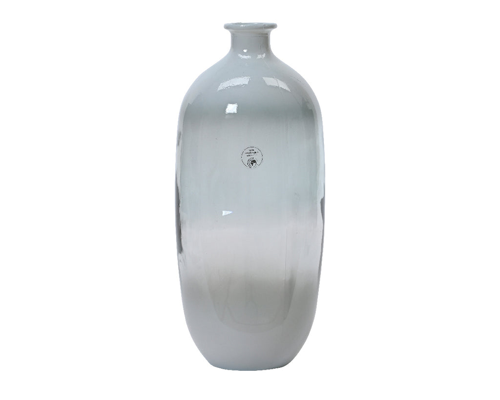 Off-white colour flow recycled glass vase