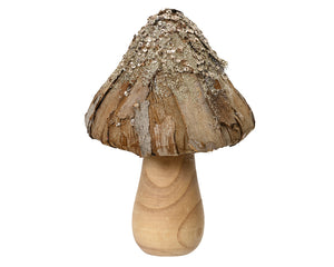 Medium bark topped mushroom with gold sequin shimmer