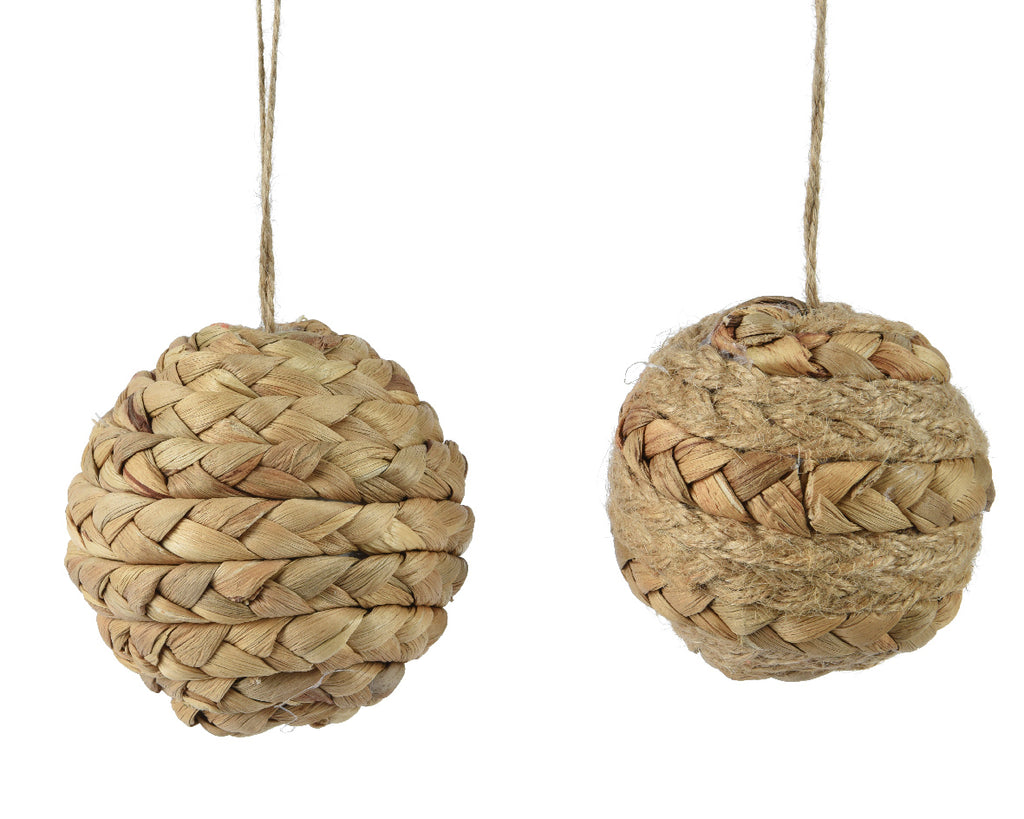 Weaved waterhyacinth ball hanging dec