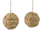 Weaved waterhyacinth ball hanging dec