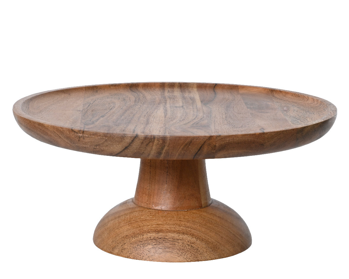 Acacia wood cake stand