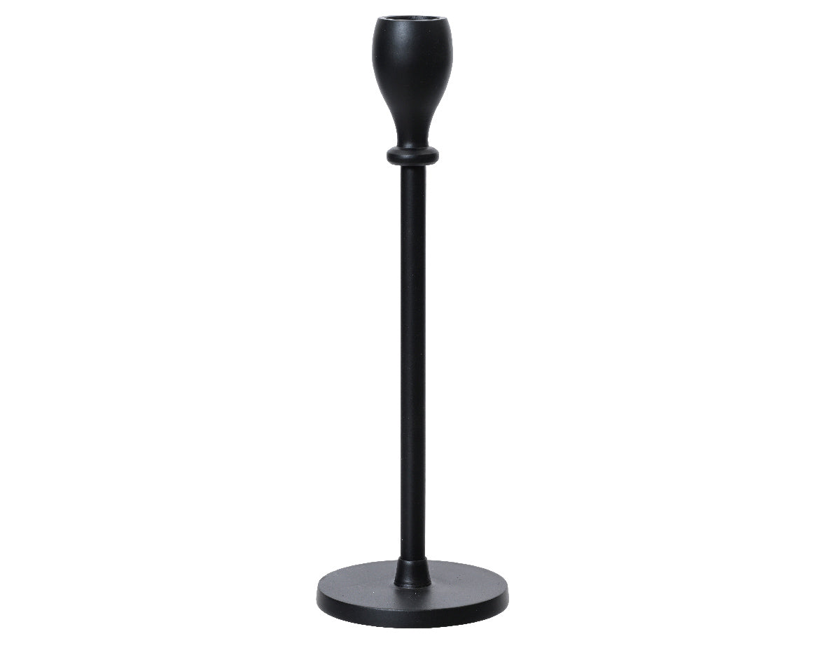 Matte black dinner candle holder (25.5cmH)