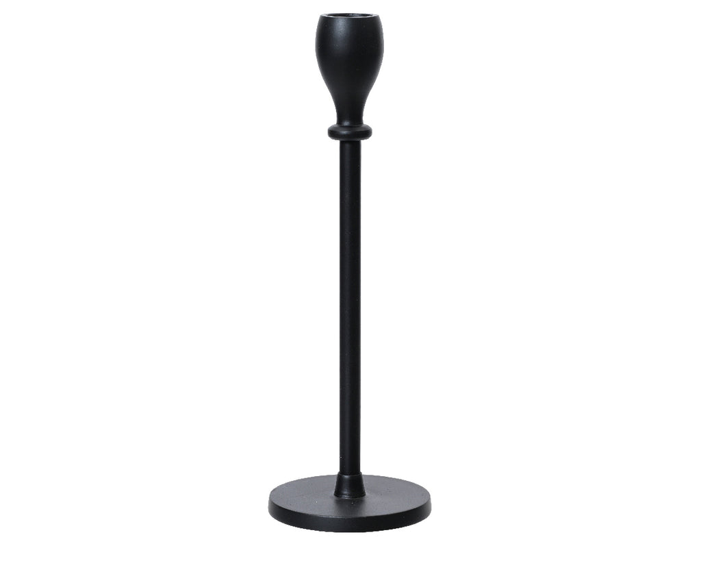 Matte black dinner candle holder (15cmH)