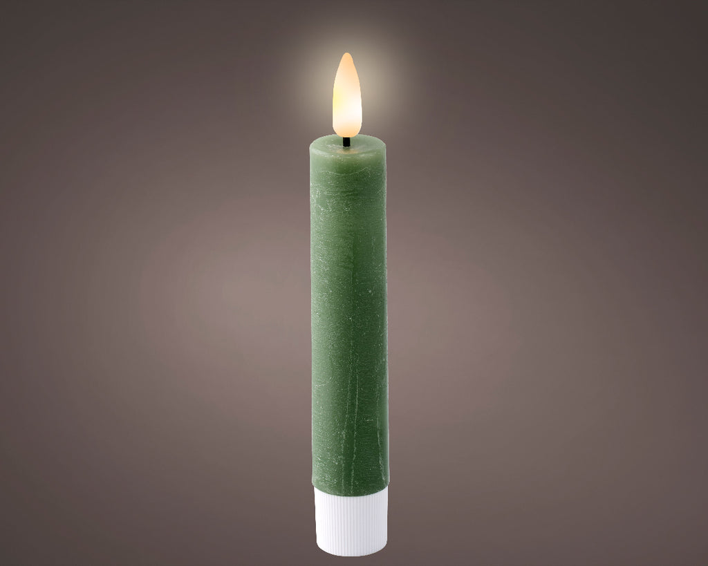 Green LED wick dinner candle (14.5cmH)