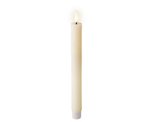 LED wick cream ribbed dinner candle (24.5cmH)