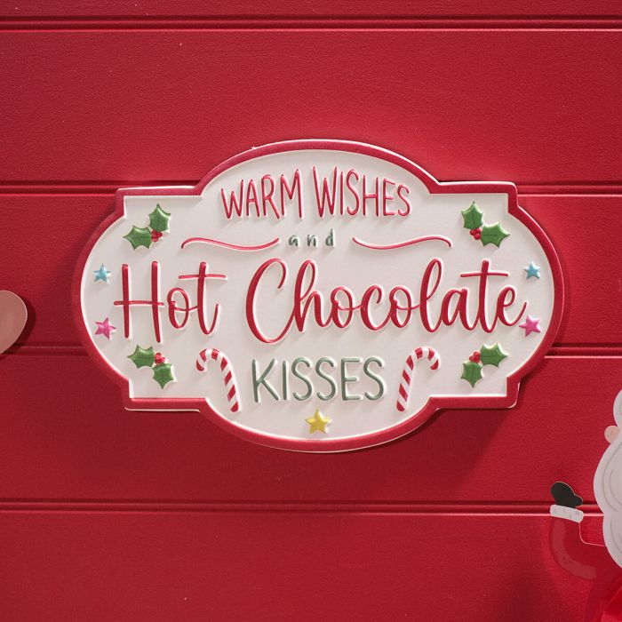 Festive fun chocolate kisses 3D metal wall plaque