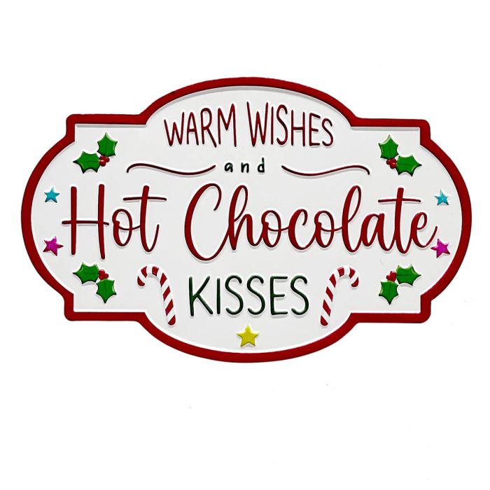 Festive fun chocolate kisses 3D metal wall plaque