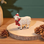 Christmas farm sheep ornament with scarf and hat