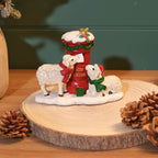 Christmas farm sheep with post box & robin ornament
